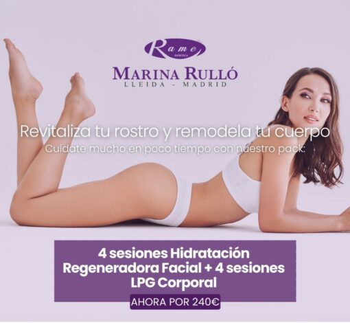 PACK 4 SESIONES FACIAL +4 SESIONES CORPORAL ( hidratación regeneradora + lpg )