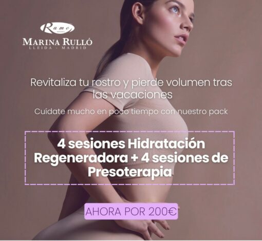 PACK 4 SESIONES FACIAL + 4 SESIONES CORPORAL ( hidratación regeneradora + presoterapia )