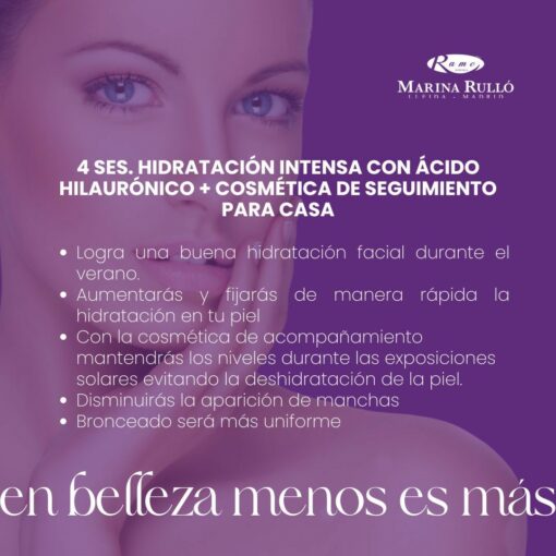 PACK HIDRATACIÓN INTENSA CON ÁCIDO HIALURÓNICO + 1 RADIOFRECUENCIA DE REGALO + COSMÉTICA PARA CASA